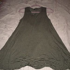 Pinc Premium Dark Green and White Striped Dress